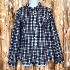 Mossimo Plaid Button Up Collared Long Sleeve Shirt